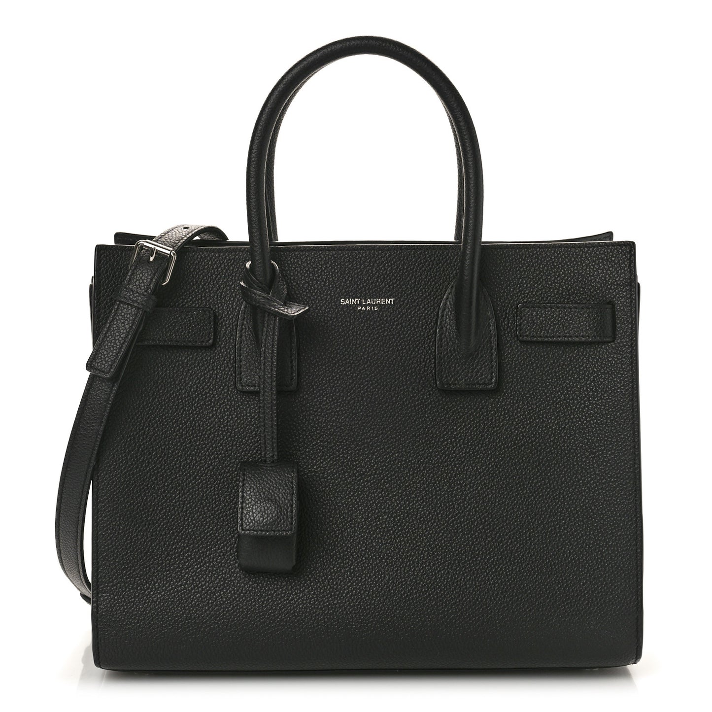 Grained Calfskin Baby Sac De Jour Black