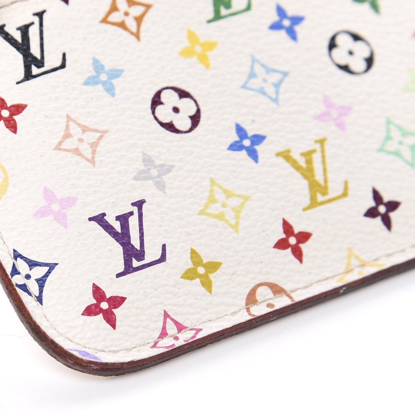 Monogram Multicolor Key Pouch White Litchi