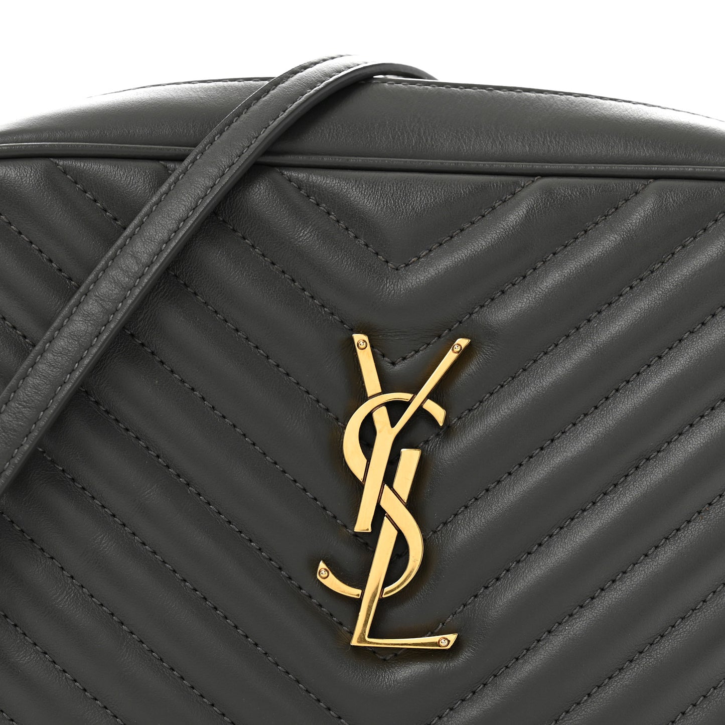 Calfskin Matelasse Monogram Lou Camera Bag Greyish Brown