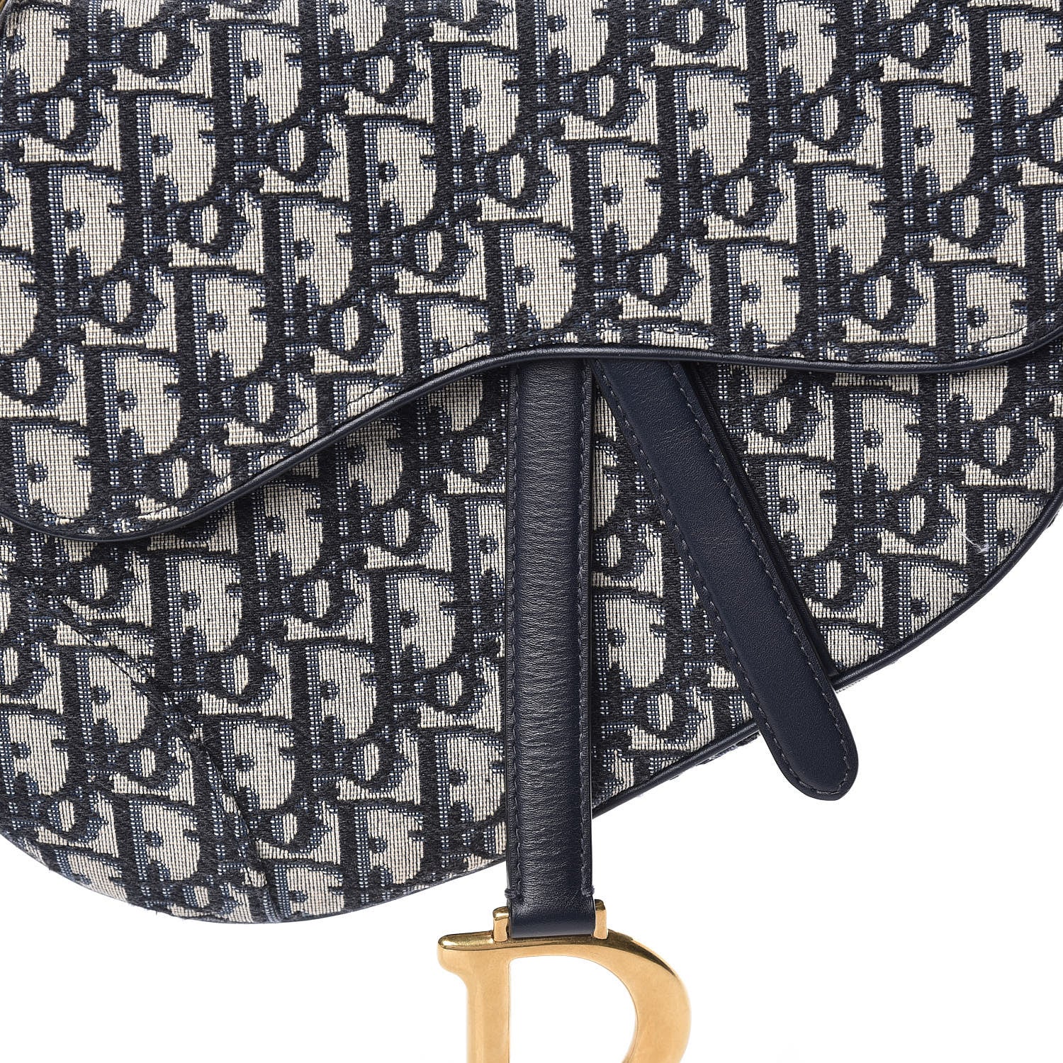 Christian Dior Oblique Saddle Bag Blue 8 of 9