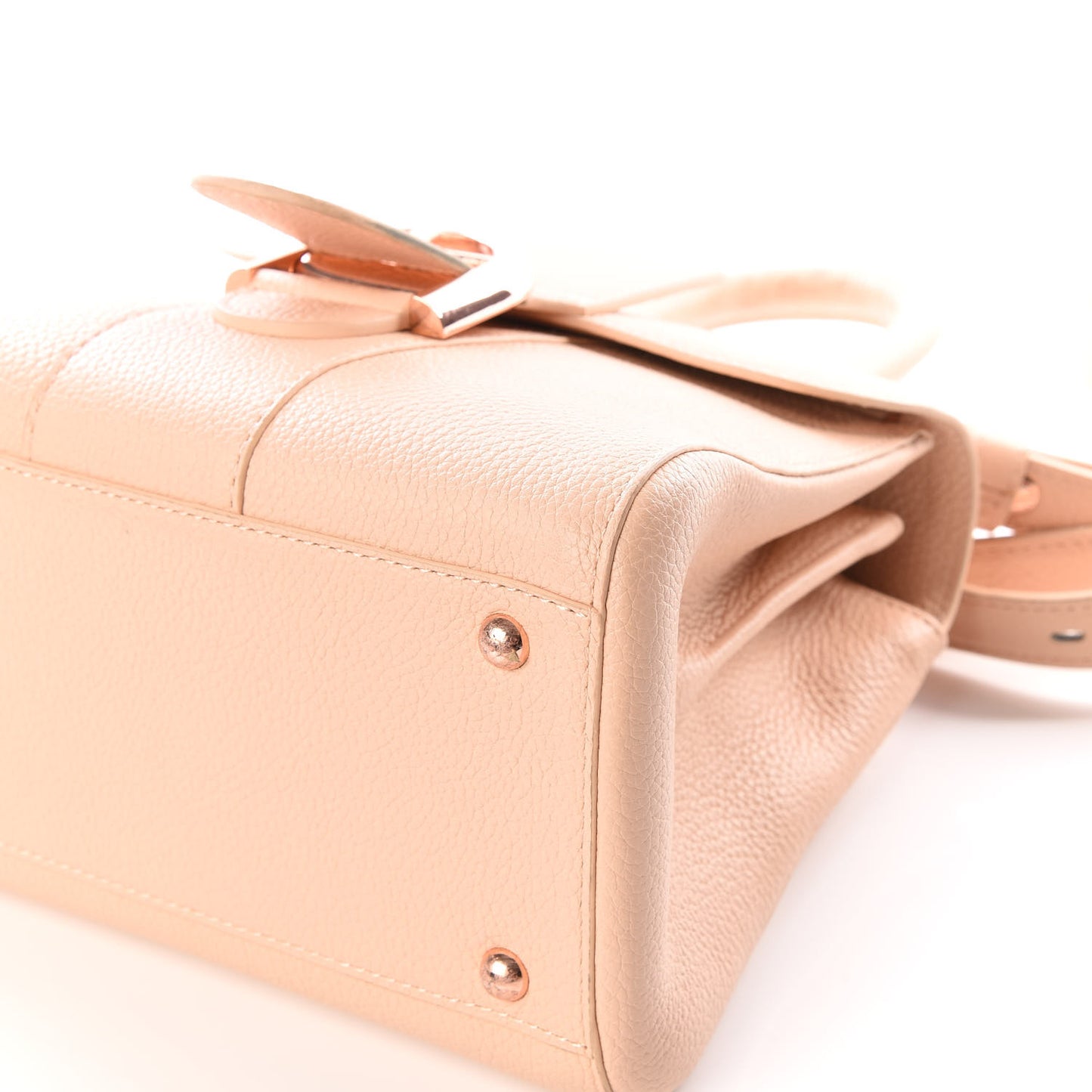 Grained Calfskin Mini Brillant Satchel Nude