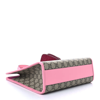 Gucci GG Supreme Monogram 3-D Strawberry Childrens Tote Beige Ebony Lotus Pink Fuxia Emerald 4 of 7