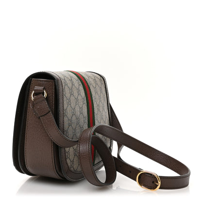 Gucci GG Supreme Monogram Web Small Ophidia Flap Messenger Bag Brown 3 of 12