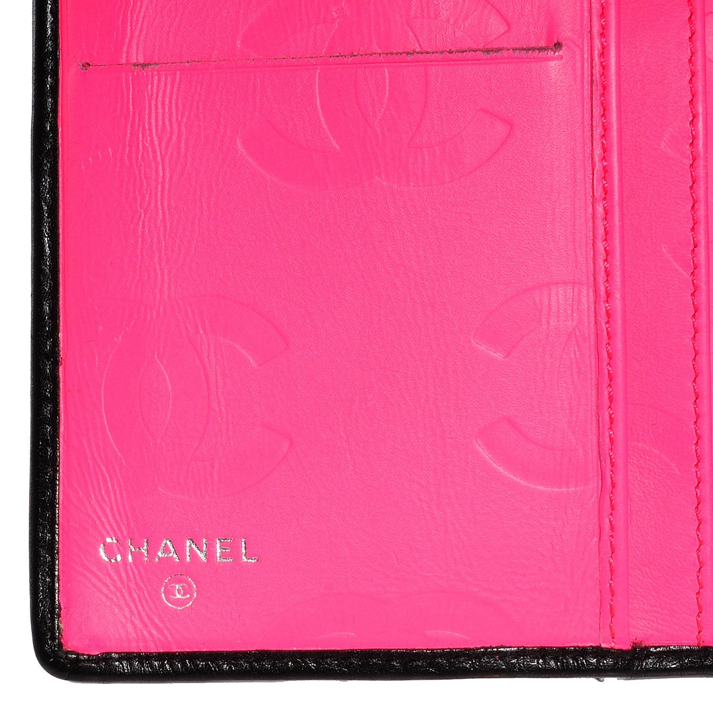 Calfskin Quilted Cambon Yen Wallet Black