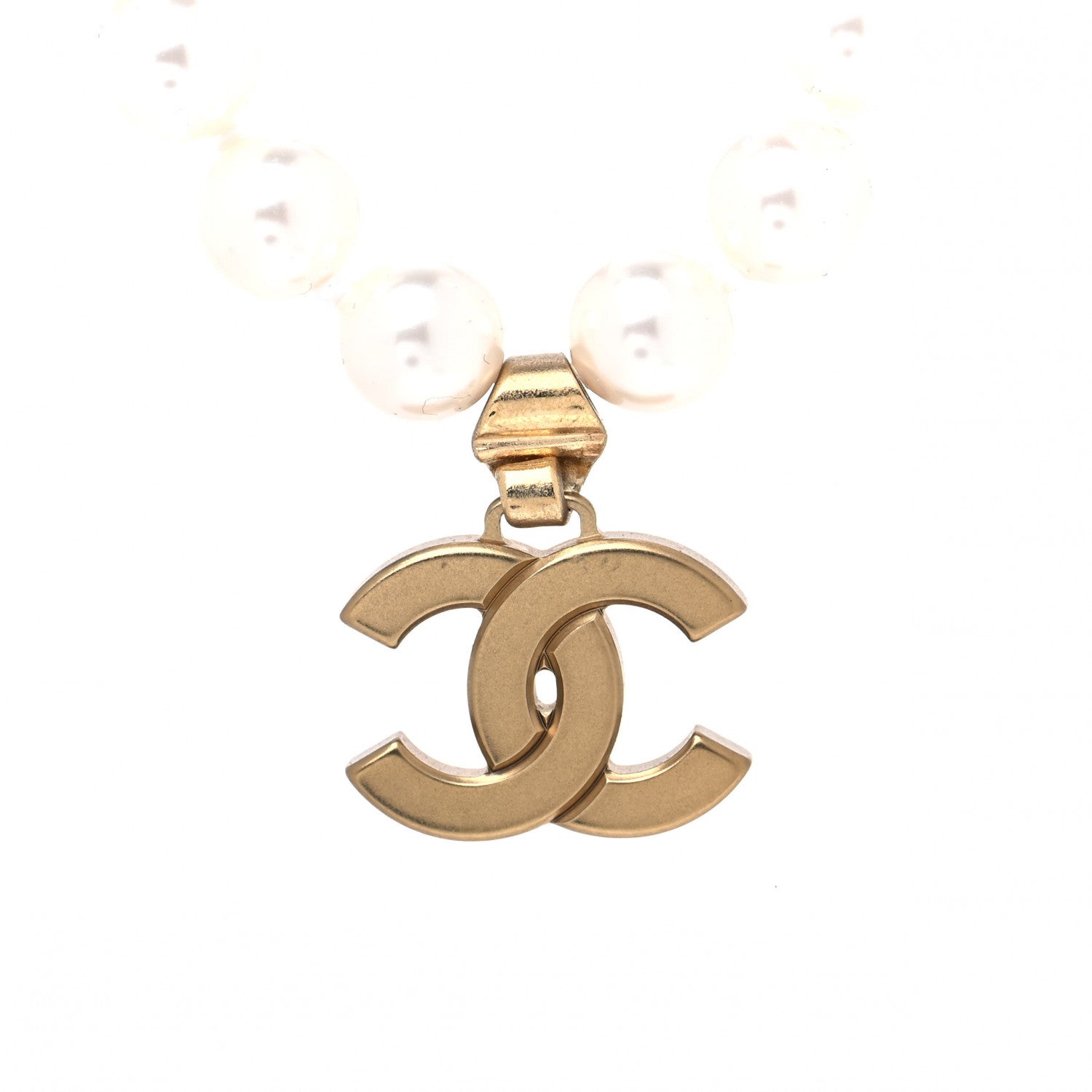 Chanel Pearl Crystal CC Short Necklace Gold 4 of 4