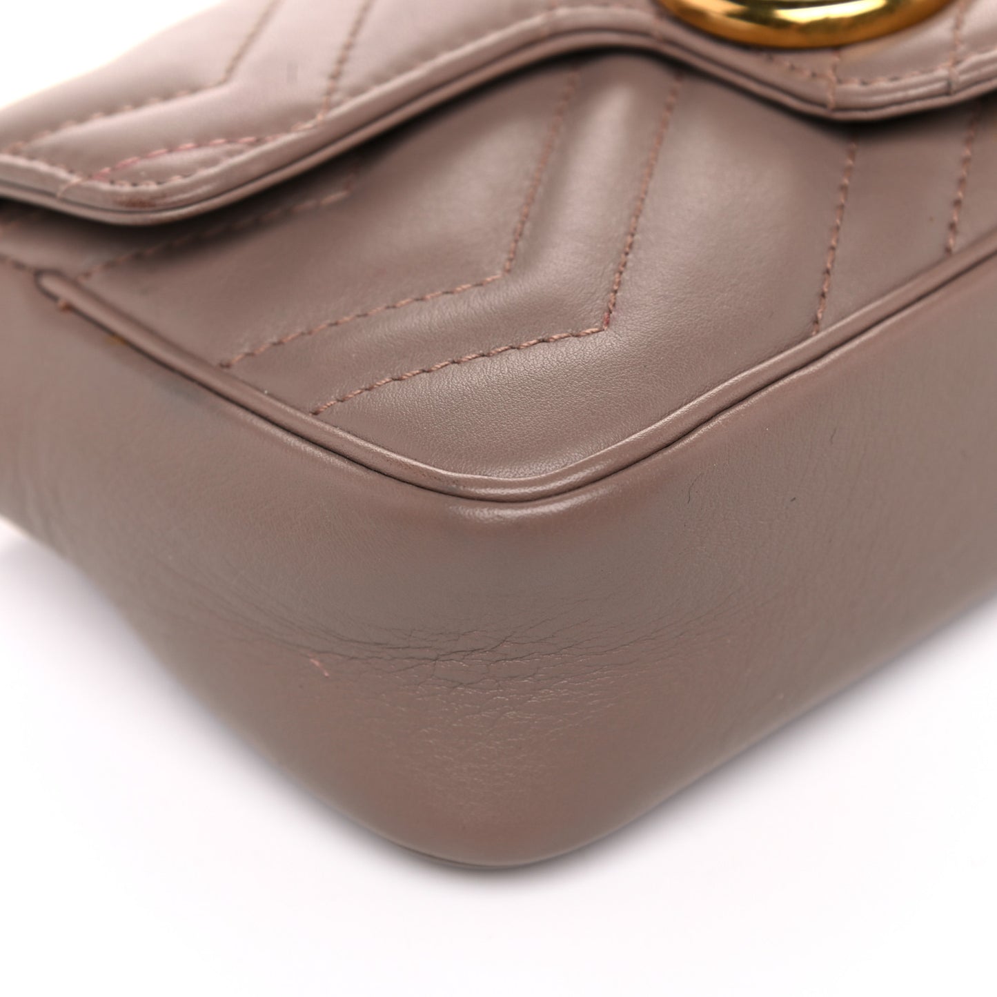 Calfskin Matelasse Super Mini GG Marmont Shoulder Bag Porcelain Rose