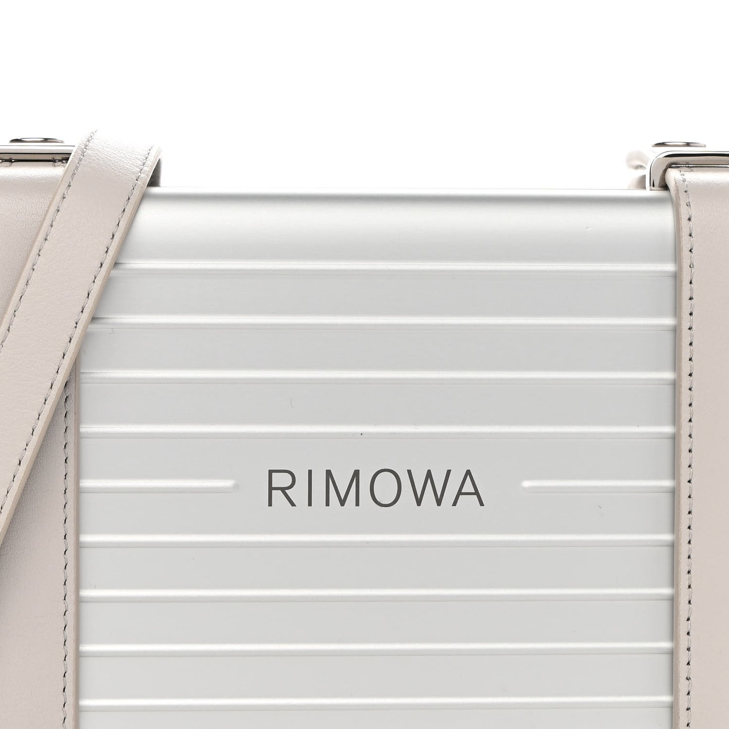 X RIMOWA Aluminum Personal Clutch On Strap Silver