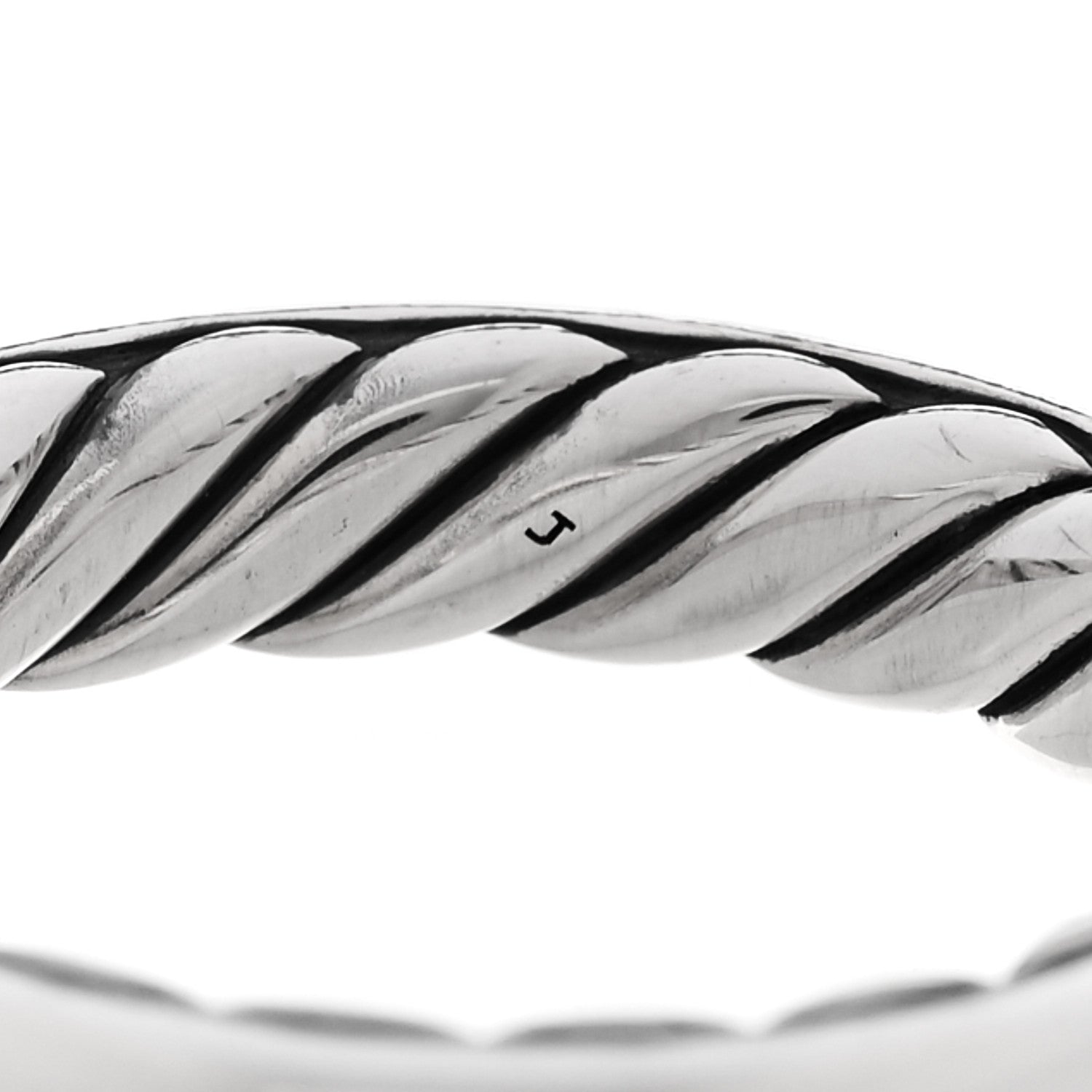 David Yurman Sterling Silver Cable Classics Band Ring 48 4.5 5 of 5