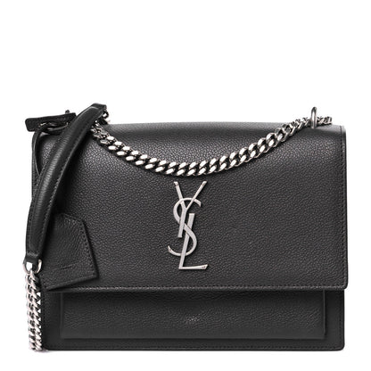 Saint Laurent Grained Calfskin Medium Monogram Sunset Fog 1 of 12