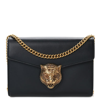 Gucci Calfskin Animalier Chain Wallet Black 1 of 11