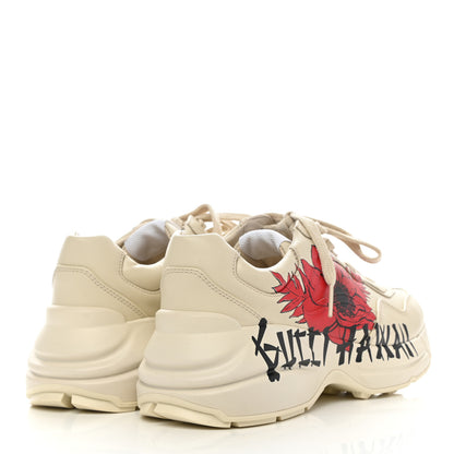 Gucci Calfskin Hawaii Print Womens Rhyton Sneakers 35.5 Ivory 4 of 9