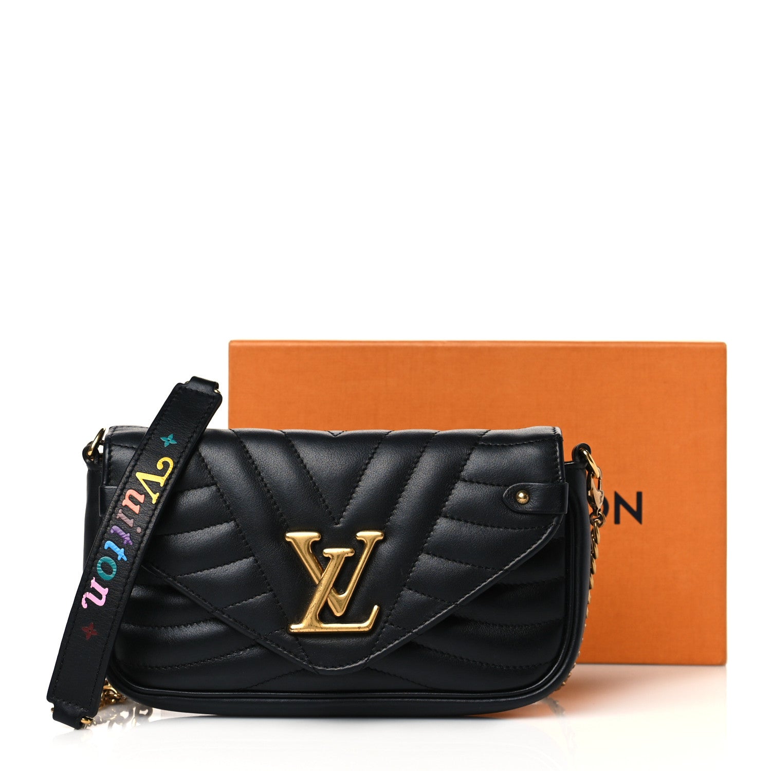 Louis Vuitton Calfskin New Wave Chain Pochette Black 10 of 10