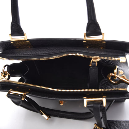 Valentino Garavani Grained Calfskin Twist Lock My Rockstud Shoulder Bag Black 5 of 9