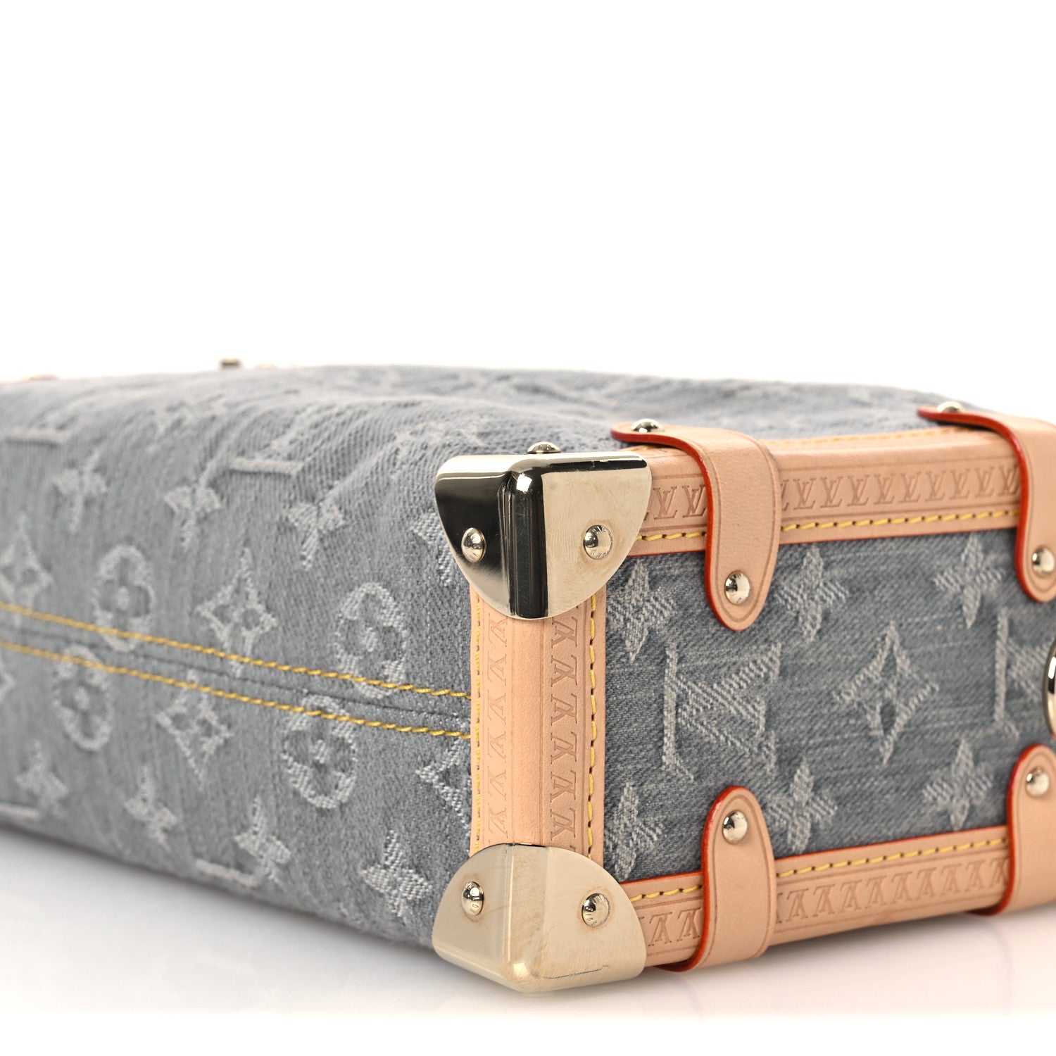 Louis Vuitton Monogram Denim Side Trunk MM Washed Gray 9 of 12