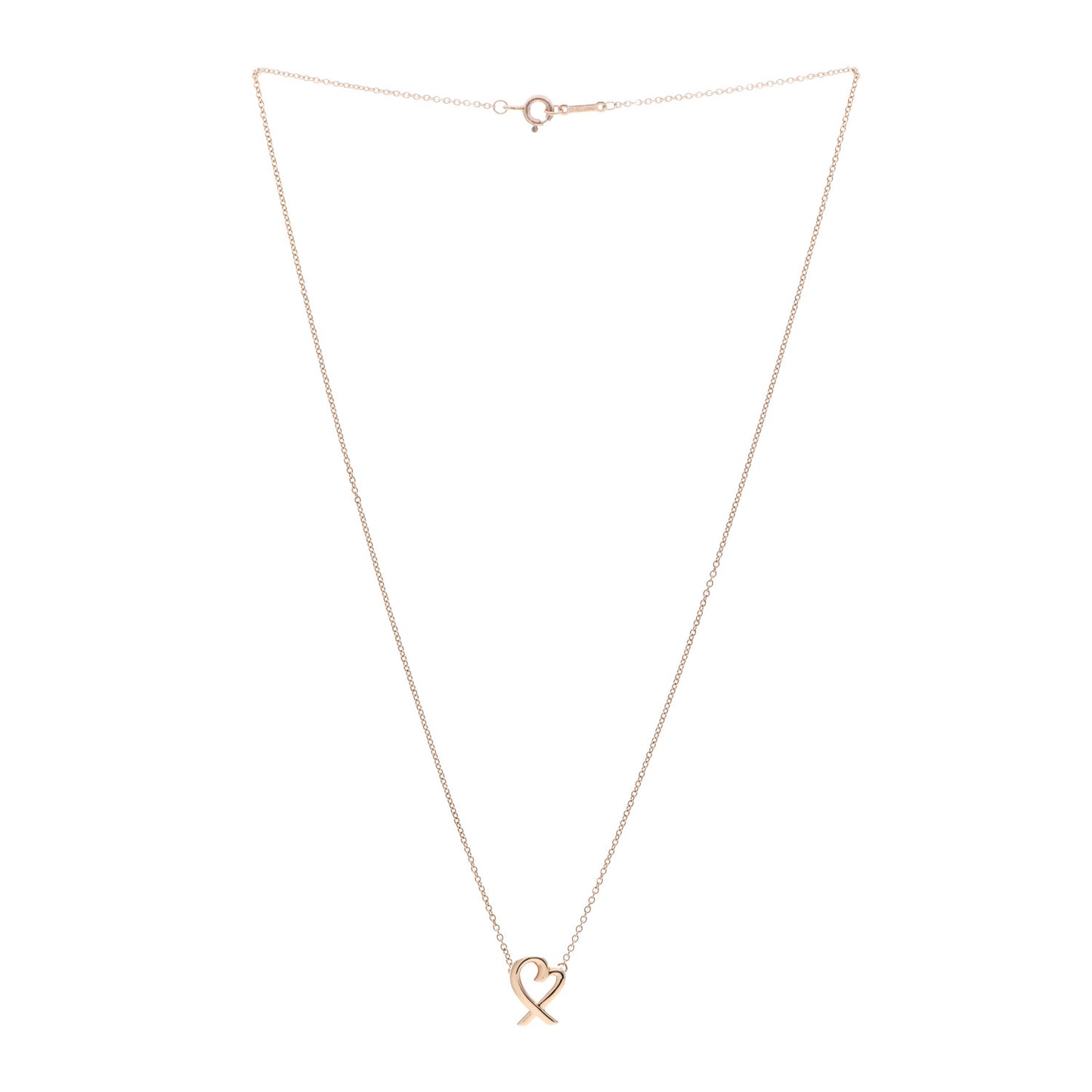 18K Rose Gold Mini Paloma Picasso Loving Heart Pendant Necklace