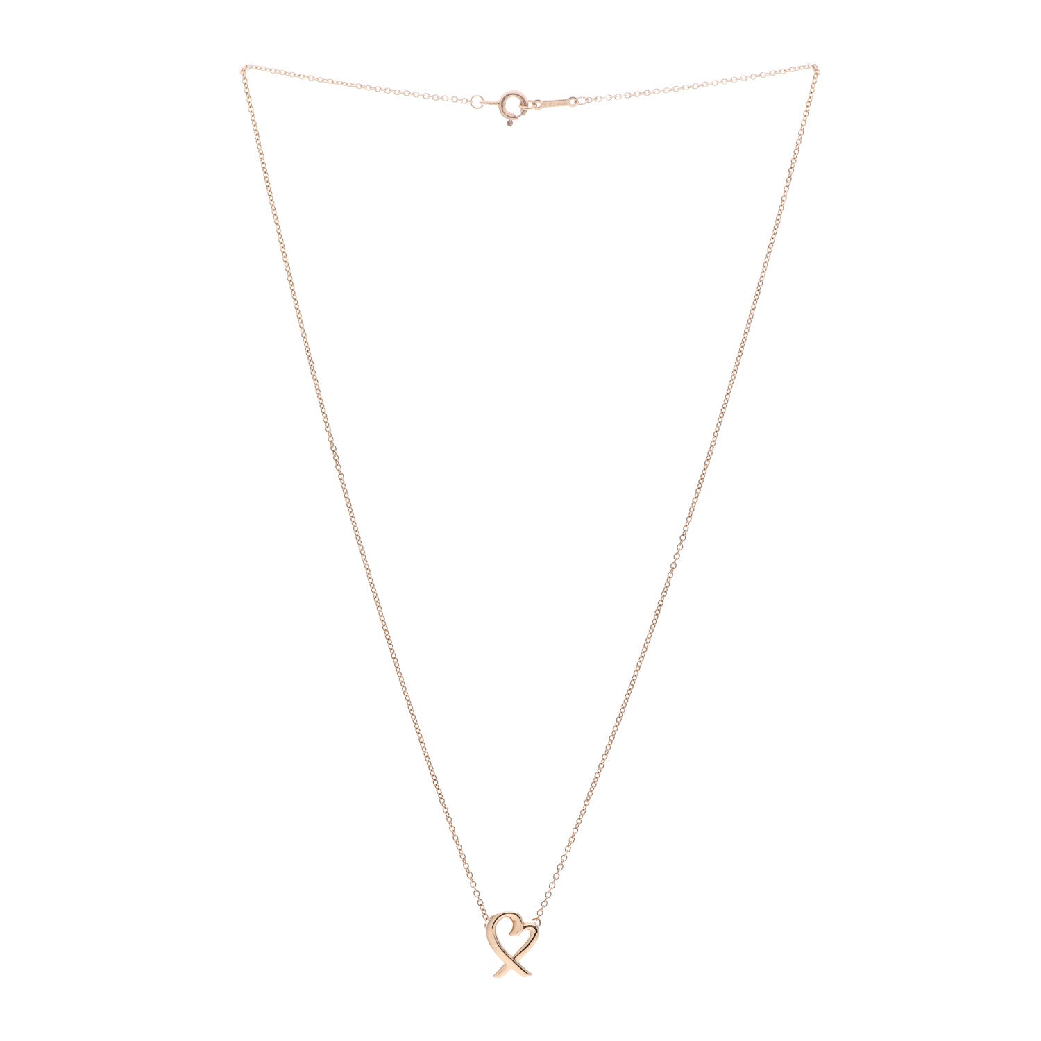 Tiffany 18K Rose Gold Mini Paloma Picasso Loving Heart Pendant Necklace 3 of 5