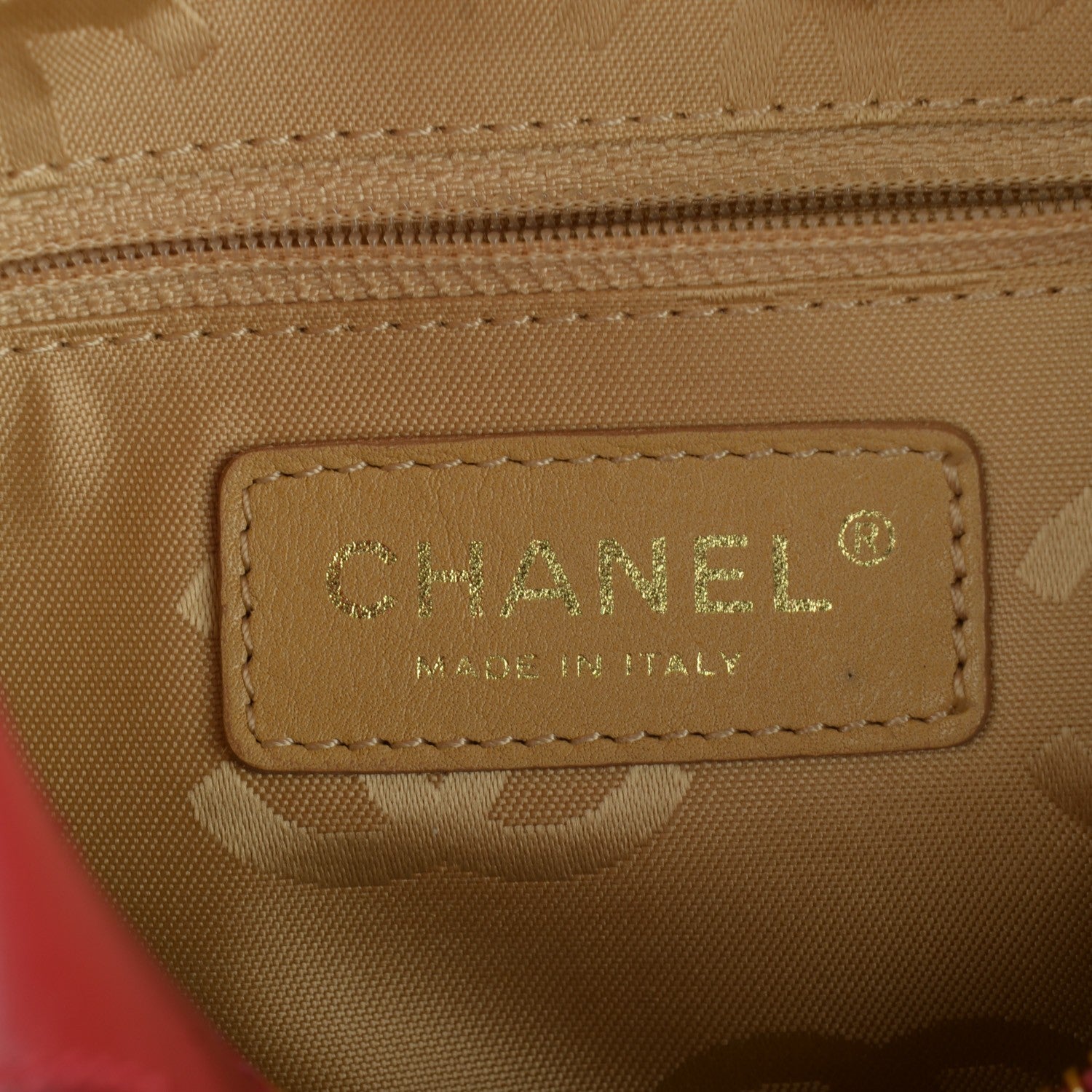 Chanel Lambskin Small CC Stitched Shoulder Bag Red Pink 5 of 7