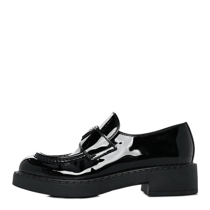 Prada Vernice Triangle 50mm Loafers 39 Black 1 of 9