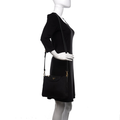 Prada Tessuto Nylon Saffiano Crossbody Bag Black 2 of 10
