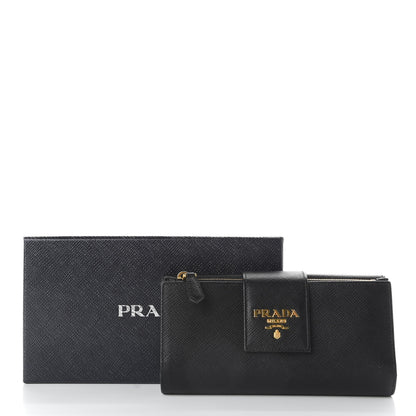 Prada Saffiano Metal Medium Wallet Black 7 of 7