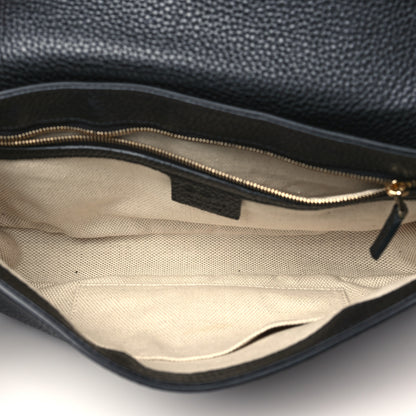 Gucci Pebbled Calfskin Medium Soho Flap Crossbody Black 5 of 9