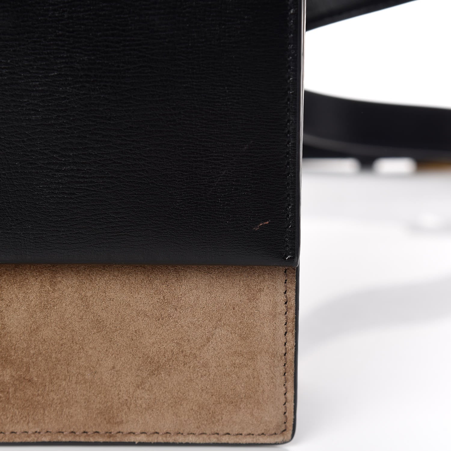 Saint Laurent Calfskin Suede Medium Bellechasse Black Beige 11 of 11