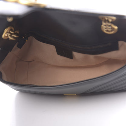 Gucci Calfskin Matelasse Small GG Marmont Shoulder Bag Black 5 of 10