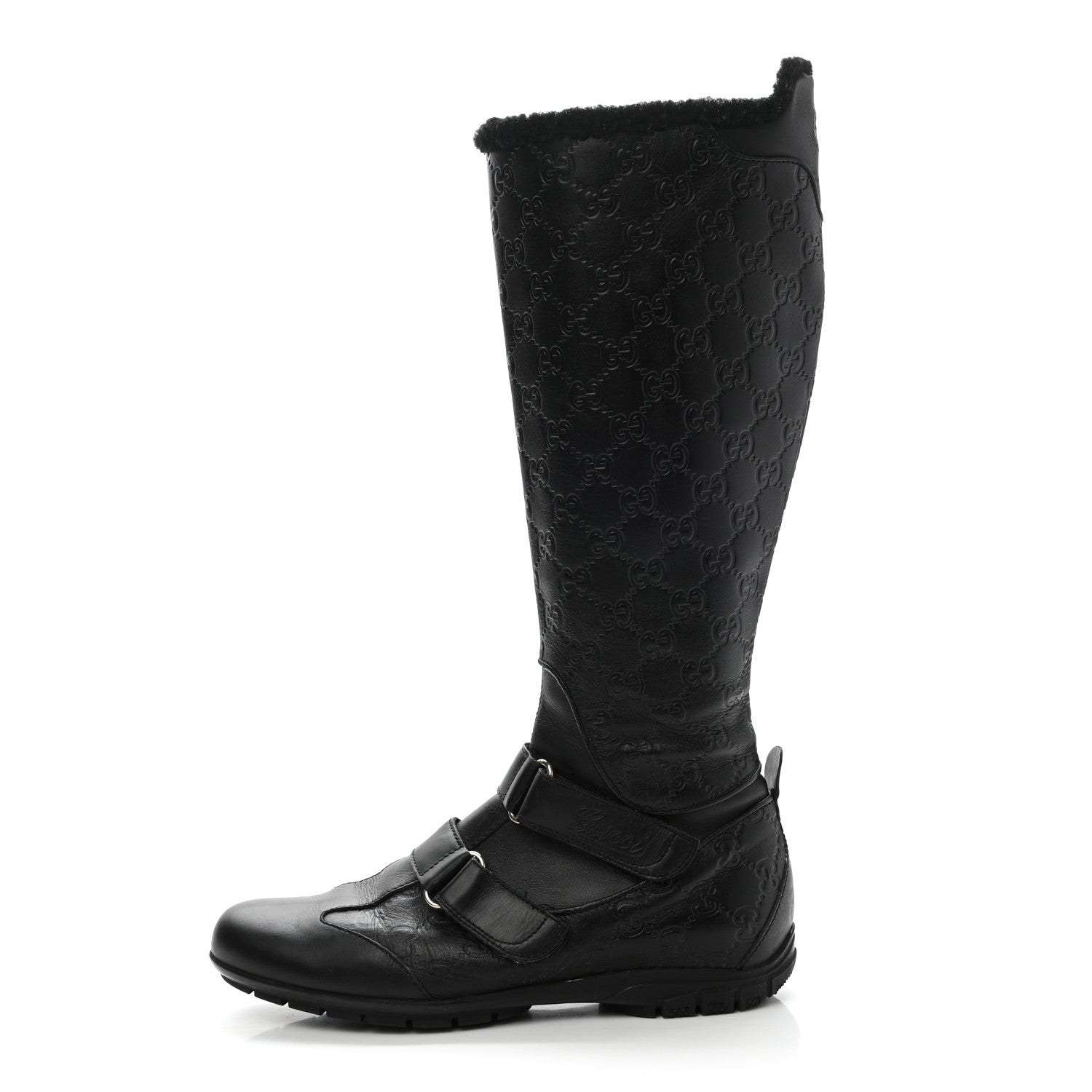 Gucci Guccissima Signature High Boots 37 Black 1 of 7