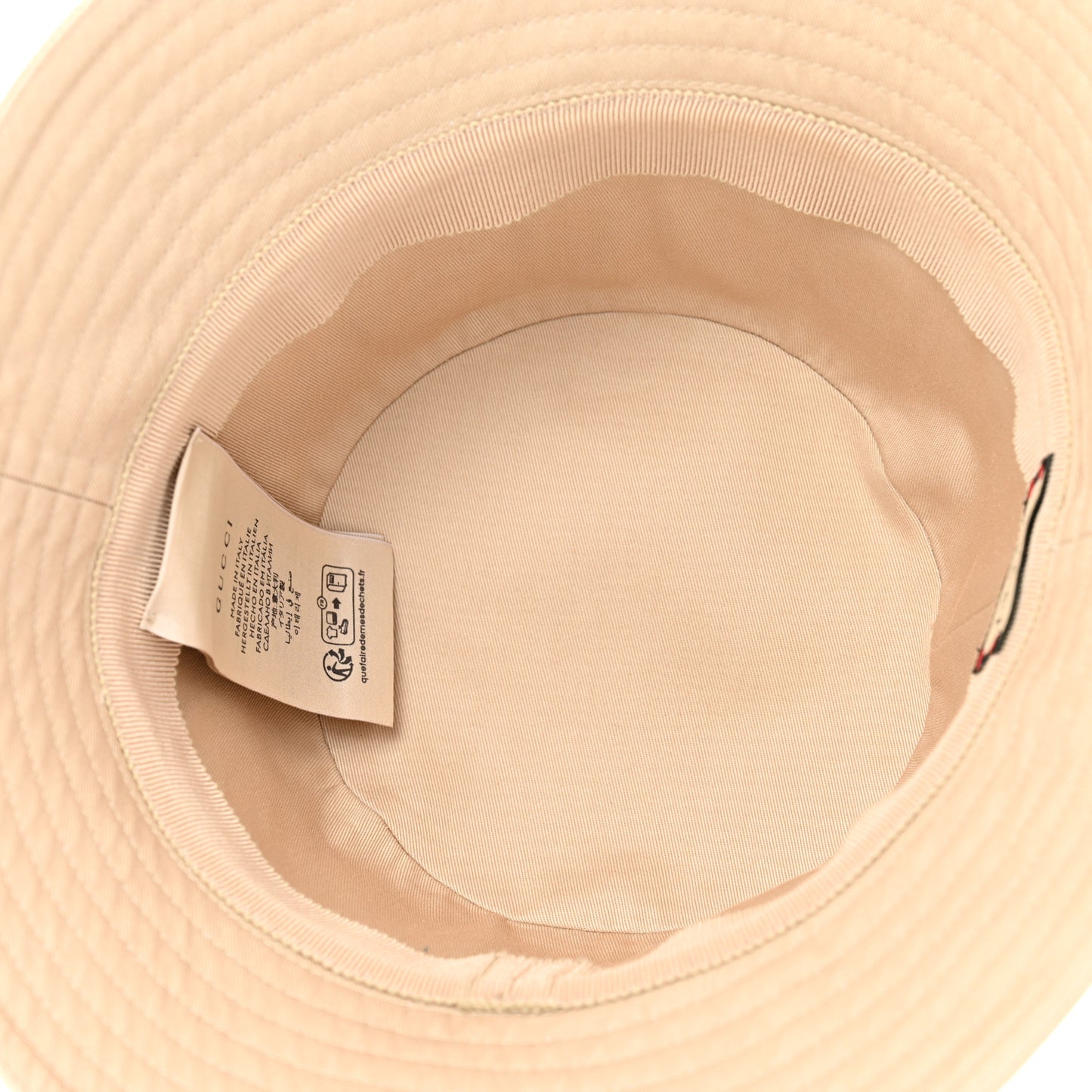 Cotton Embossed Logo Bucket Hat M Beige