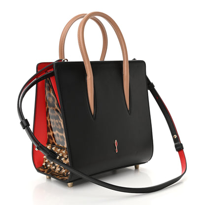 Christian Louboutin Calfskin Patent Leopard Studded Small Paloma Black 3 of 11