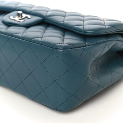 Chanel Lambskin Quilted Jumbo Double Flap Blue 9 of 19