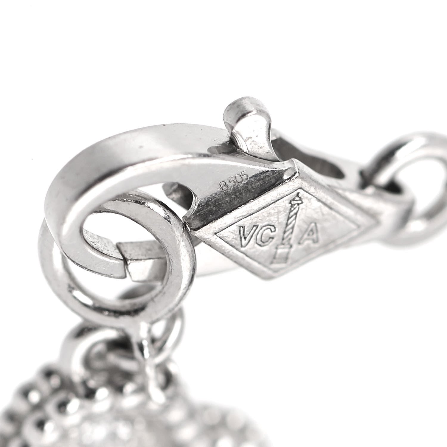 Van Cleef & Arpels 18K White Gold Diamond 6 Motifs Sweet Alhambra Bracelet 5 of 6