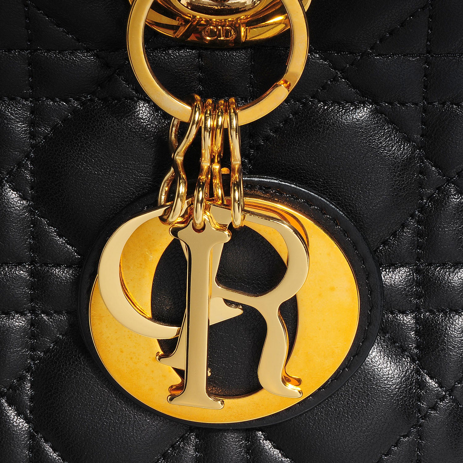 Christian Dior Lambskin Cannage Medium Lady Dior Black 8 of 9