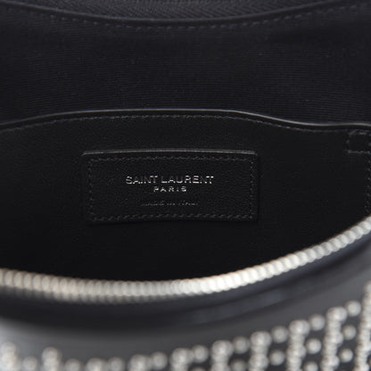 Saint Laurent Calfskin Studded Monogram Heart Shoulder Bag Black 6 of 9