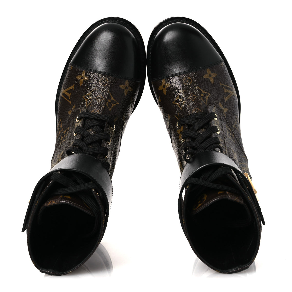 Calfskin Monogram Wonderland Flat Ranger Boots 37.5 Black