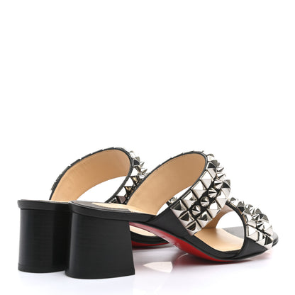 Christian Louboutin Calfskin Studded Tina Goes Mad 55 Slide Sandals 35.5 Black 4 of 9