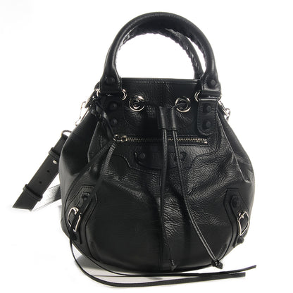 Balenciaga Matte Goatskin Rubber Covered Classic Hardware Mini Pompon Black 1 of 9