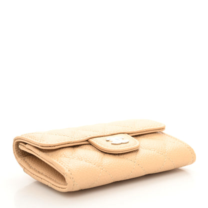 Chanel Caviar Quilted Flap Card Holder Wallet Beige 4 of 9