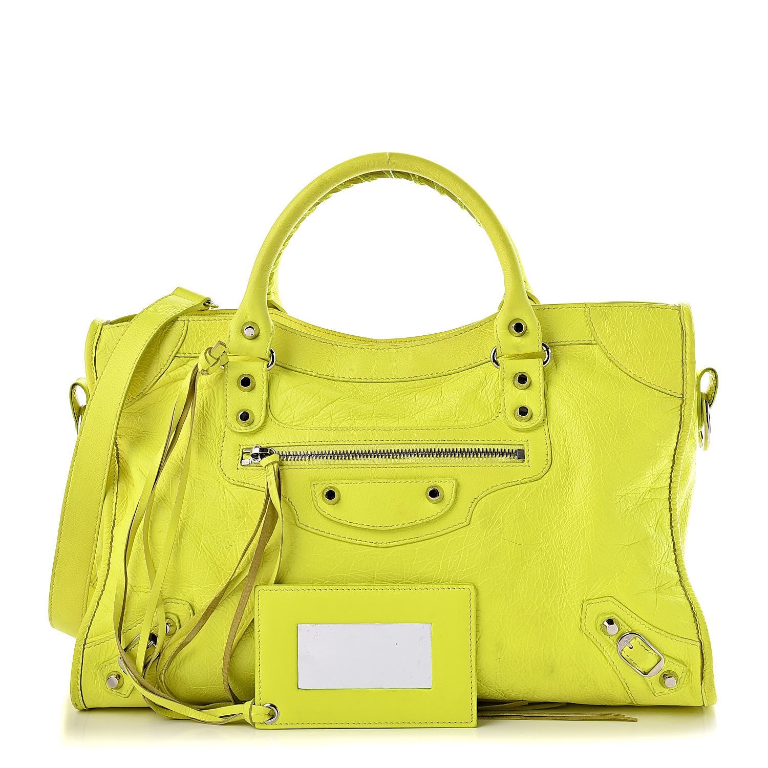Balenciaga Agneau Classic Silver Hardware City Jaune Fluo 1 of 18