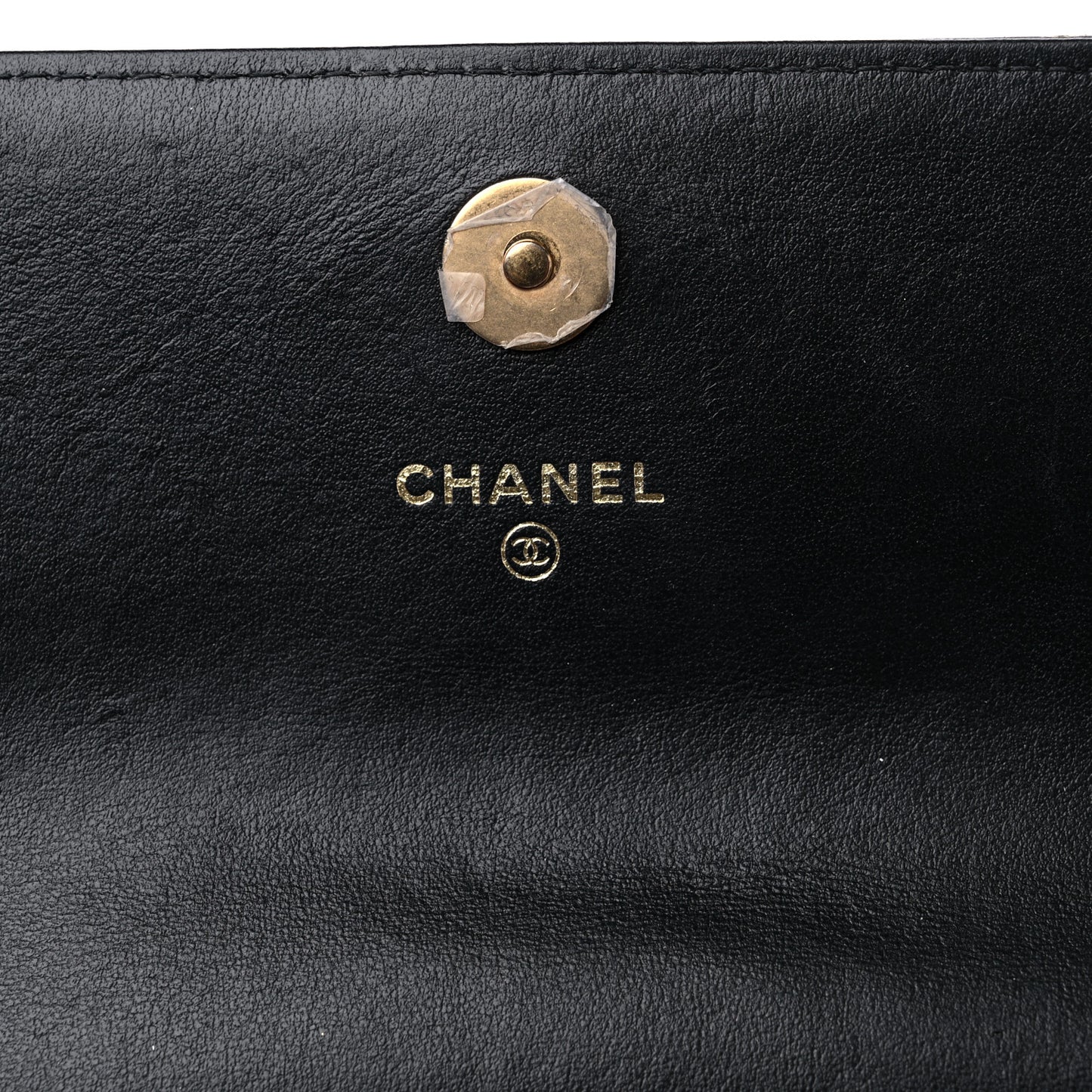 Lambskin Quilted Chanel 19 Flap Clutch Black