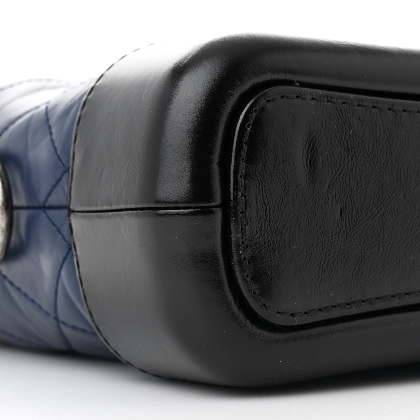 Aged Calfskin Quilted Small Gabrielle Hobo Navy Black