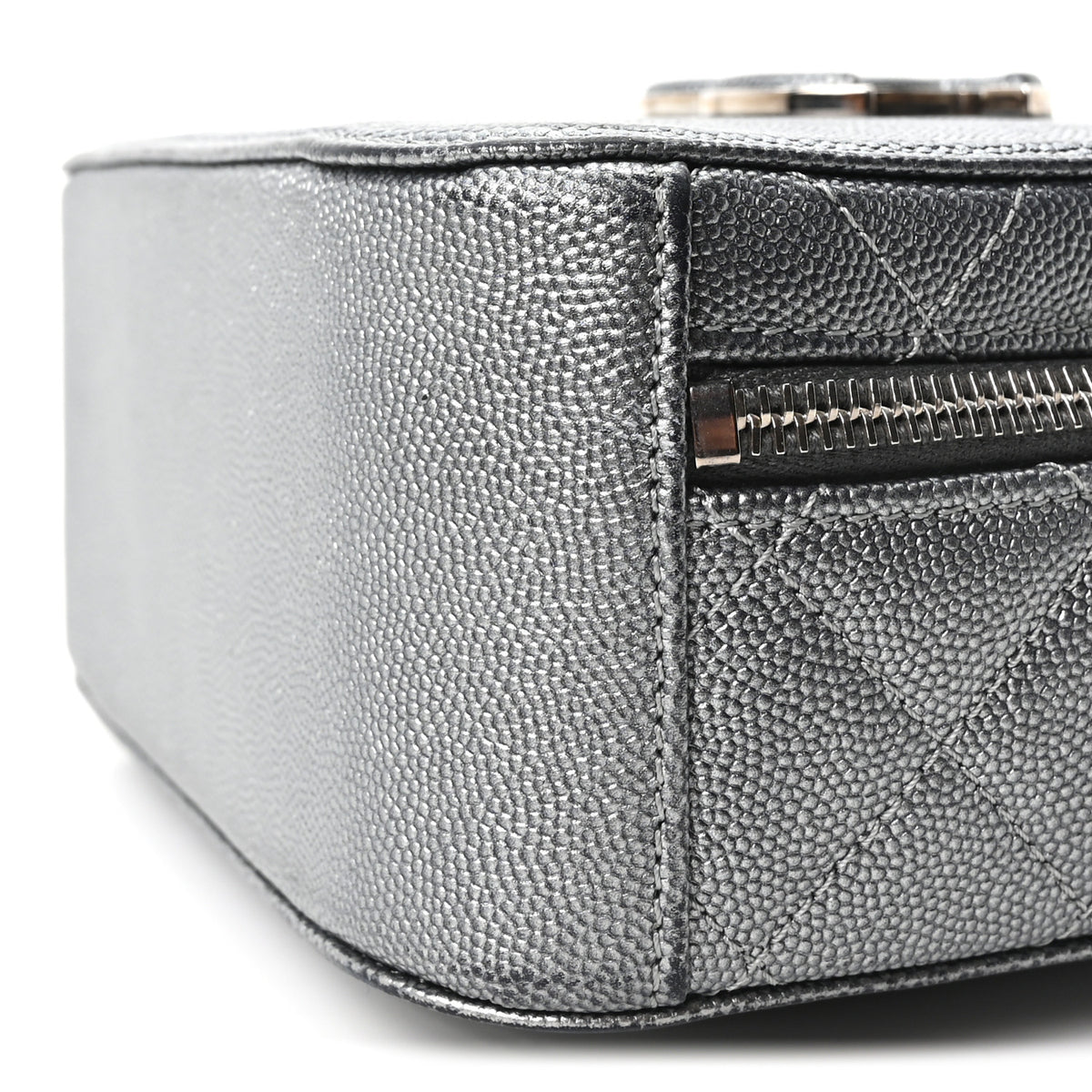 Chanel Metallic Caviar Small Coco Curve Vanity Bag Navy Blue Silver 9 of 9
