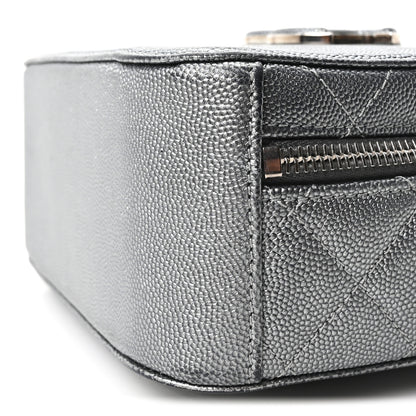 Chanel Metallic Caviar Small Coco Curve Vanity Bag Navy Blue Silver 9 of 9