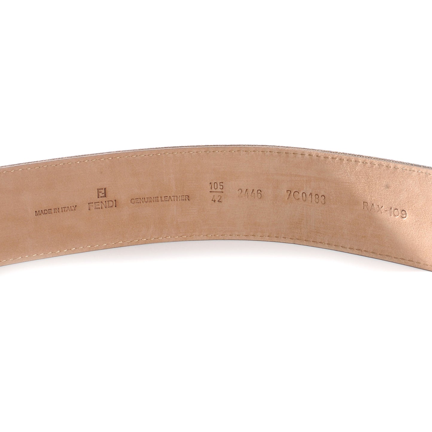 Zucca Calfskin FF Buckle Belt 105 42 Tobacco