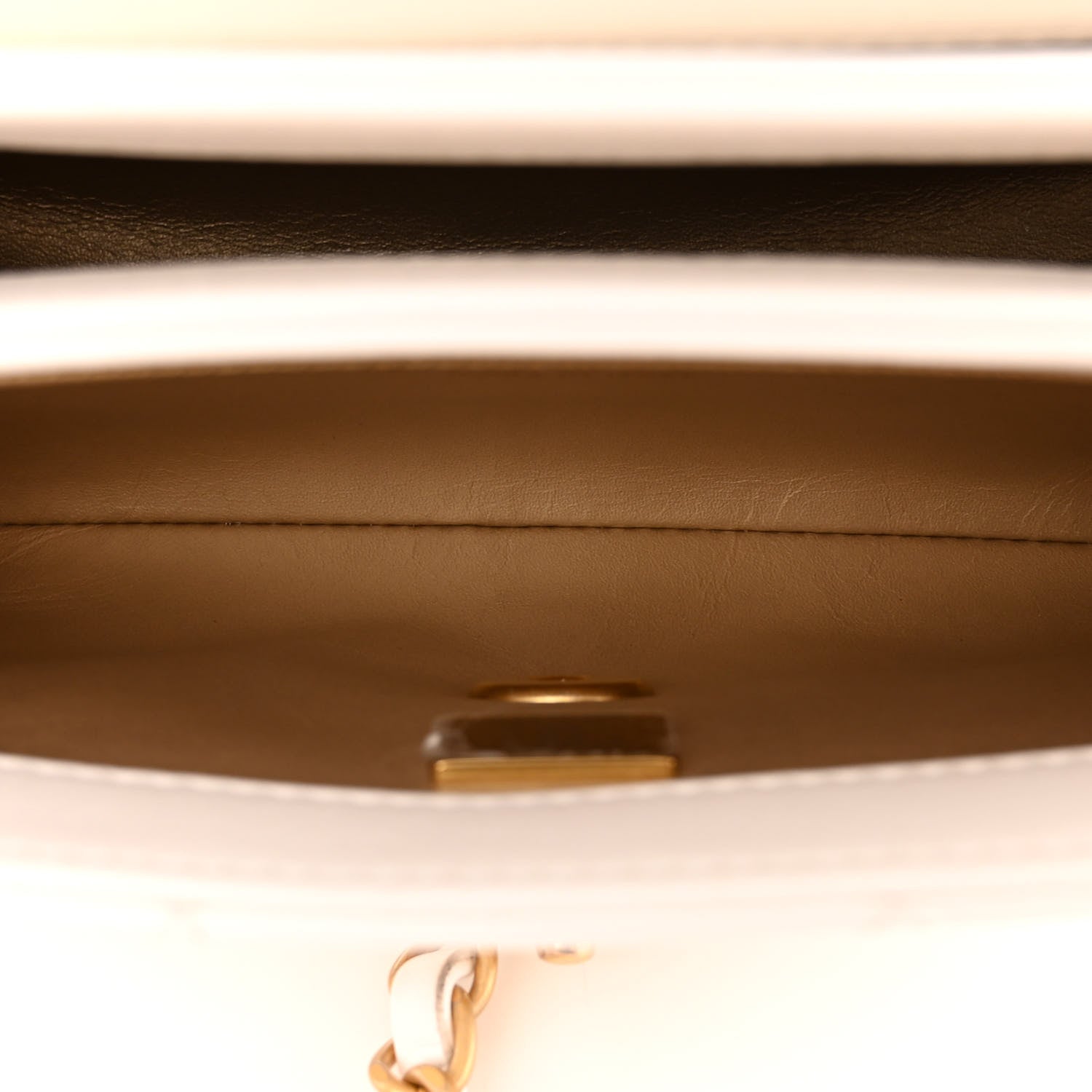 Chanel Lambskin Quilted Small CC Crystal Logo Chain Flap White 5 of 13
