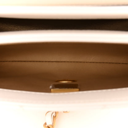 Chanel Lambskin Quilted Small CC Crystal Logo Chain Flap White 5 of 13