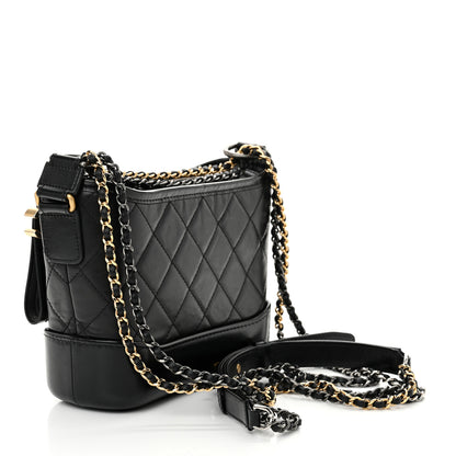 Chanel Aged Calfskin Quilted Small Gabrielle Hobo Black 3 of 11