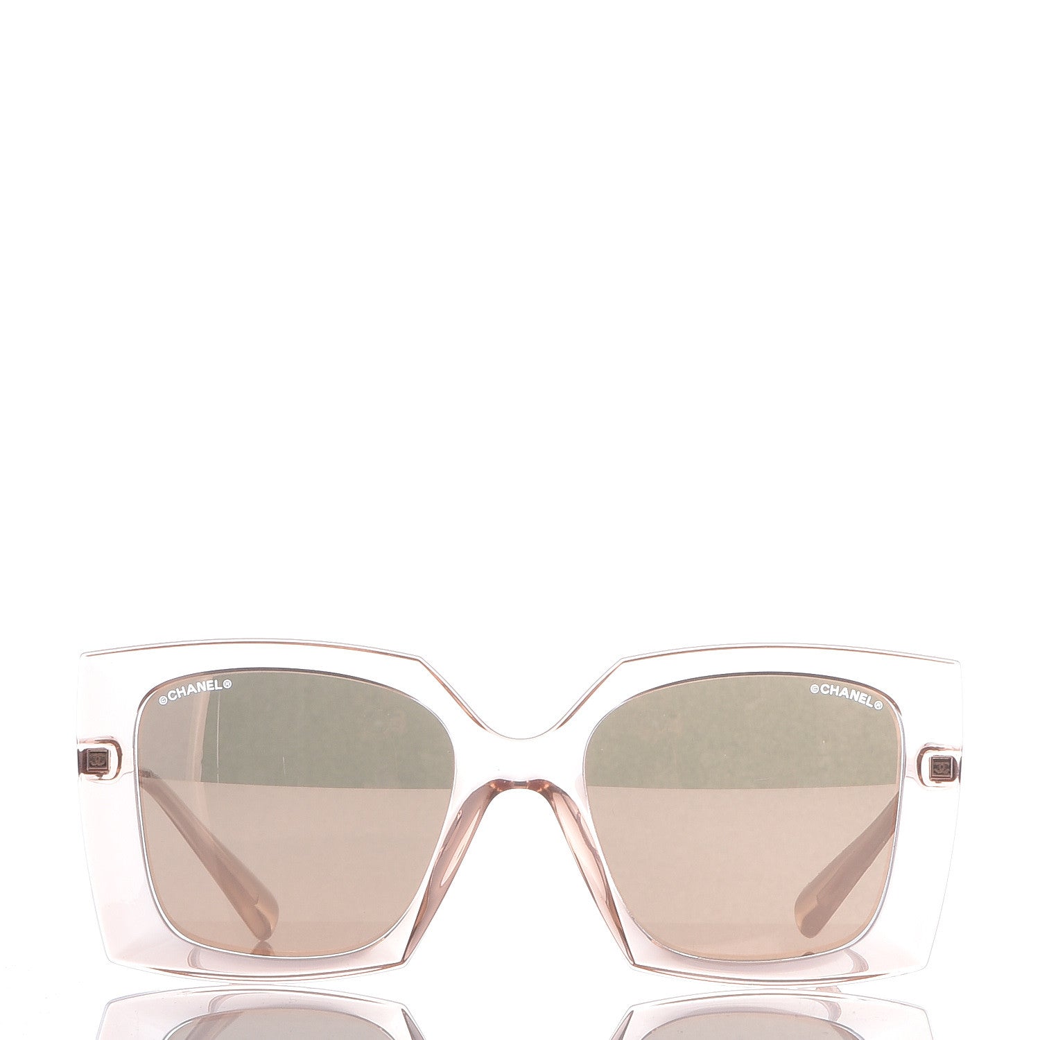Chanel 18K Pink Gold Mirror Square Sunglasses 6051 Pink 2 of 7