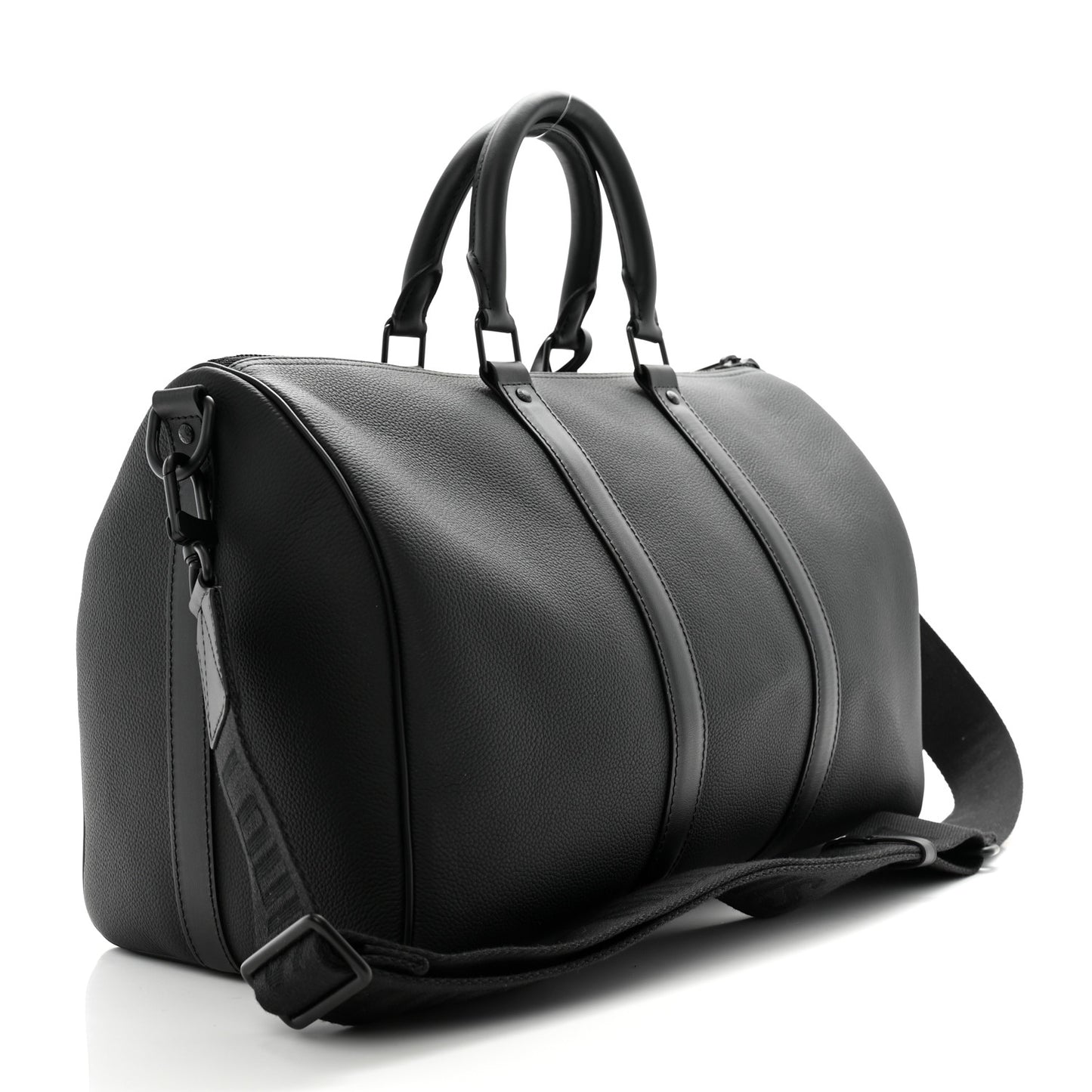 Grained Calfskin Aerogram Keepall Bandouliere 40 Black