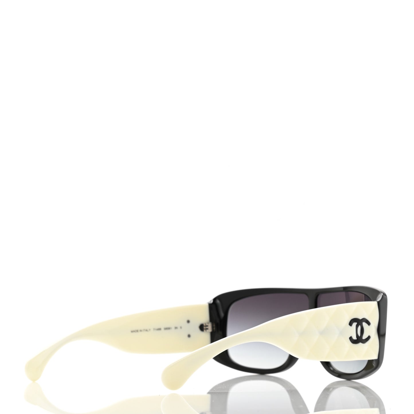 Lambskin Shield Quilted Sunglasses 71267 Black Grey